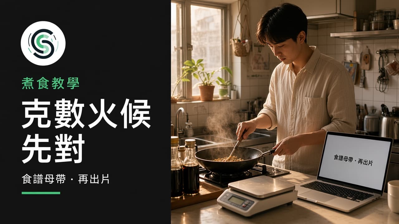 煮食教學廣東話字幕怎麼做：克數火候先對再出片