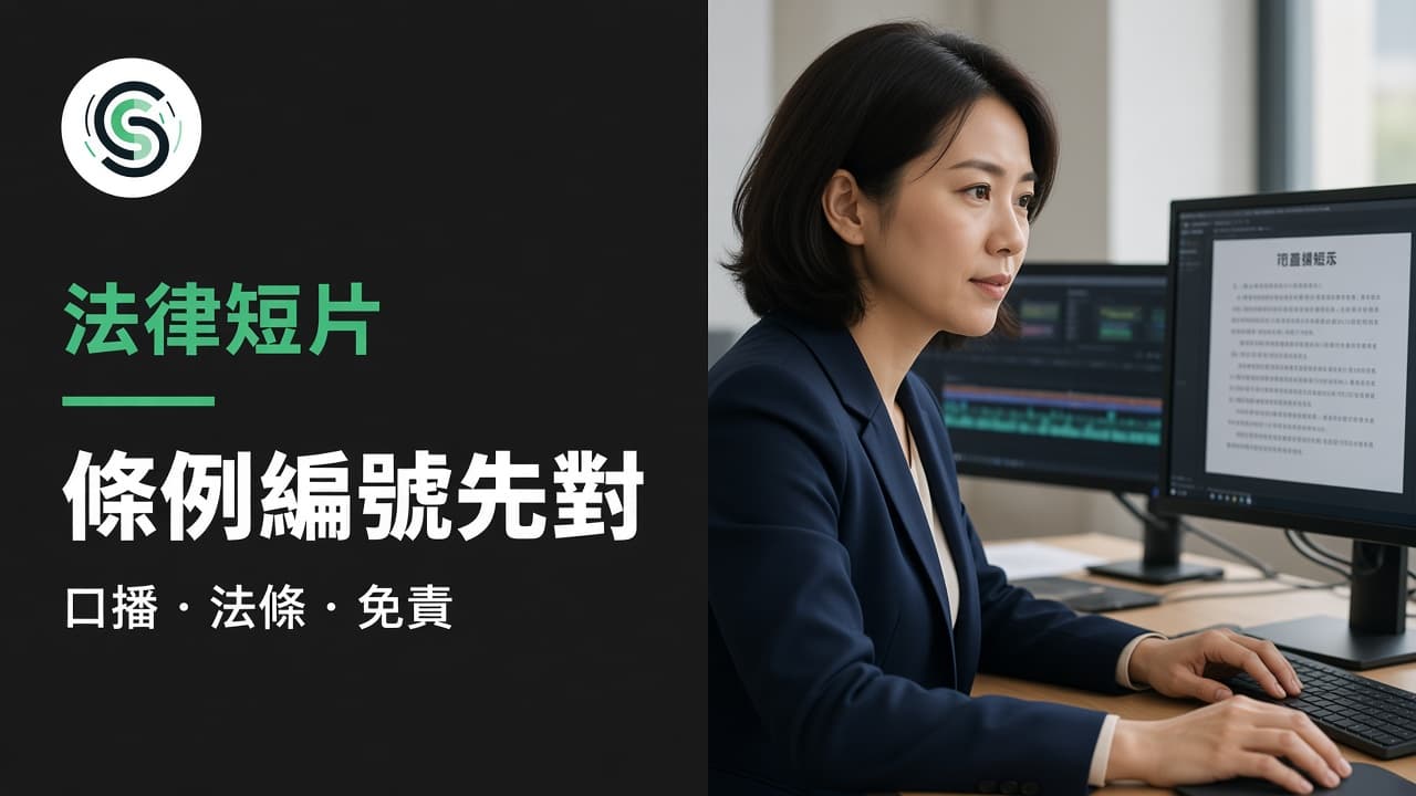法律短片廣東話字幕怎麼做：條例編號先對再免責