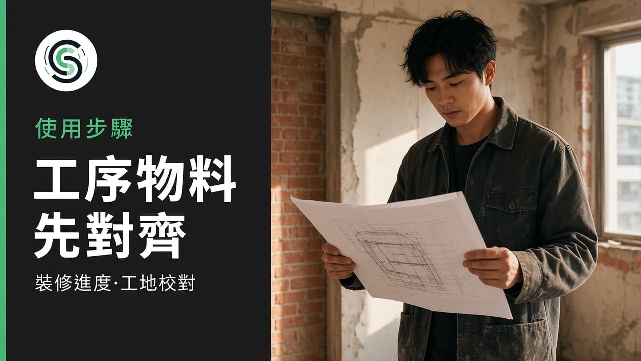 裝修過程廣東話字幕怎麼做：工序物料先對齊畫面