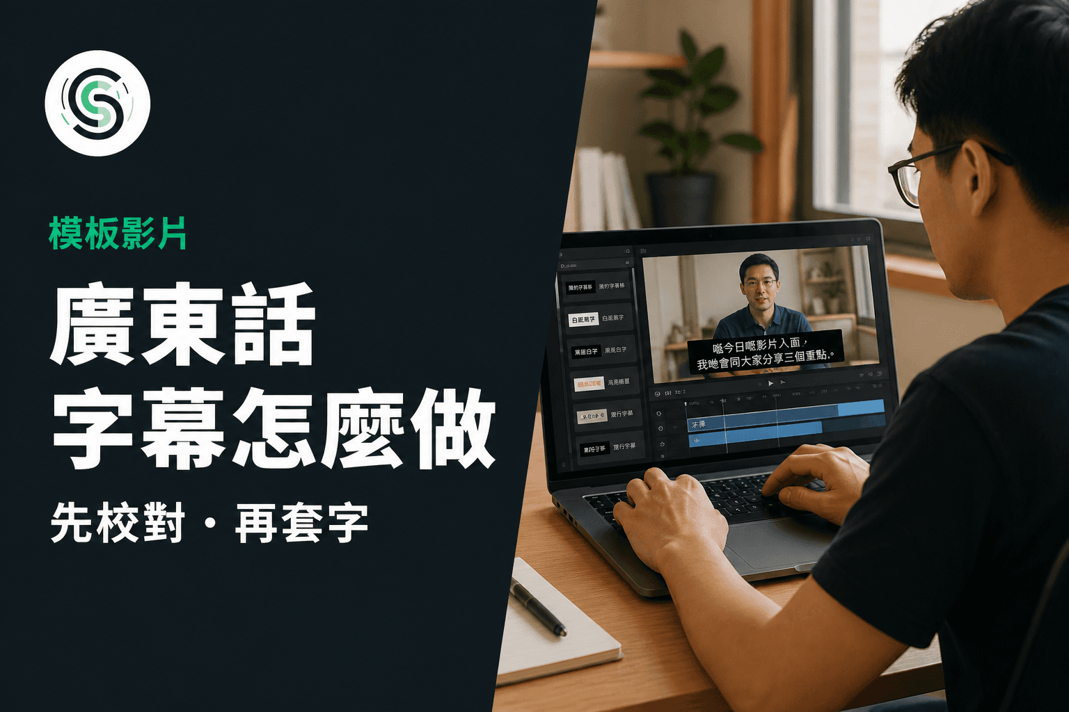 Renderforest 廣東話字幕怎麼做：模板片先出母帶再套字