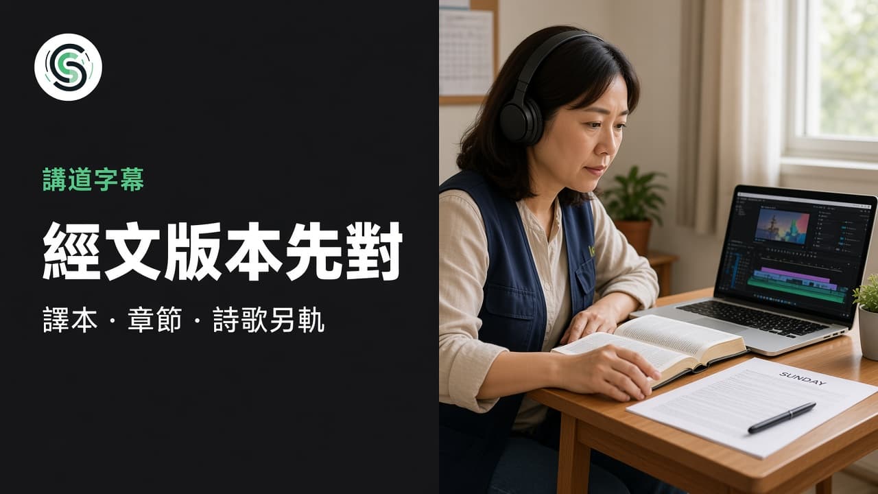 廣東話講道字幕怎麼做:經文版本先對再出片